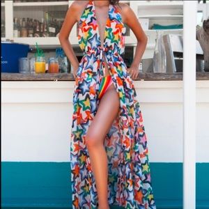 Milky Stars Print Katrina Maxi Coverup